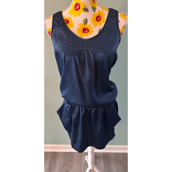 Women's Navy Sleeveless Mini Dress Size L - Picture 1 of 6